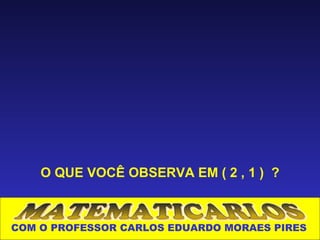 O QUE VOCÊ OBSERVA EM ( 2 , 1 ) ?



COM O PROFESSOR CARLOS EDUARDO MORAES PIRES
 