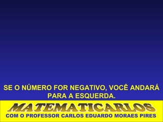 SE O NÚMERO FOR NEGATIVO, VOCÊ ANDARÁ
          PARA A ESQUERDA.

COM O PROFESSOR CARLOS EDUARDO MORAES PIRES
 