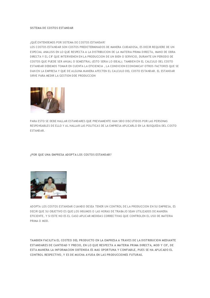 Sistema de costos estandar