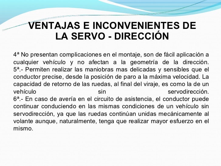 Ventajas y desventajas de la dirección eléctrica
