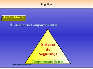 4 - Auditorias    Auditoria Comportamental Logotipo Sistema de Segurança Comportamento Seguro 