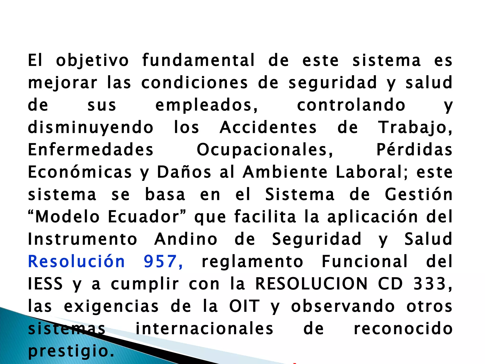 Sistema de gestiòn en seguridad y salud ocupacional | PPT