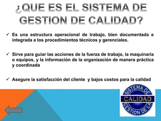 Sistema de gestion de calidad | PPTX