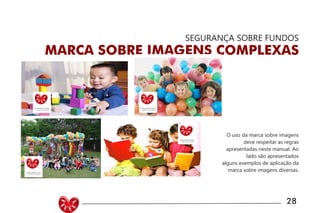 UNIVERSIDADE LUTERANA DO BRASIL
CAMPUS CARAZINHO
CURSO DE DESIGN
MANUAL PADRÃO CURSO DESIGN 28
SEGURANÇA SOBRE FUNDOS
MARCA SOBRE IMAGENS COMPLEXAS
O uso da marca sobre imagens
deve respeitar as regras
apresentadas neste manual. Ao
lado são apresentados
alguns exemplos de aplicação da
marca sobre imagens diversas.
 