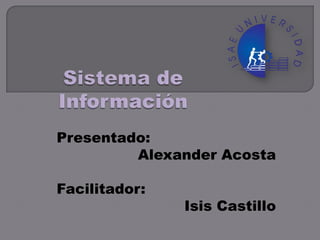 Presentado:
Alexander Acosta
Facilitador:
Isis Castillo
 