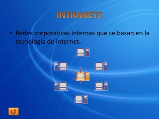 • Redes corporativas internas que se basan en la
  tecnología de internet.
 