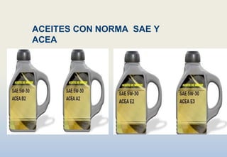 ACEITES CON NORMA SAE Y
ACEA
 