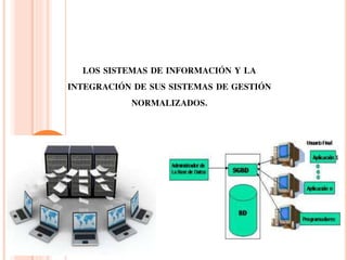 LOS SISTEMAS DE INFORMACIÓN Y LA
INTEGRACIÓN DE SUS SISTEMAS DE GESTIÓN
NORMALIZADOS.
 