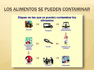 LOS ALIMENTOS SE PUEDEN CONTAMINAR
 