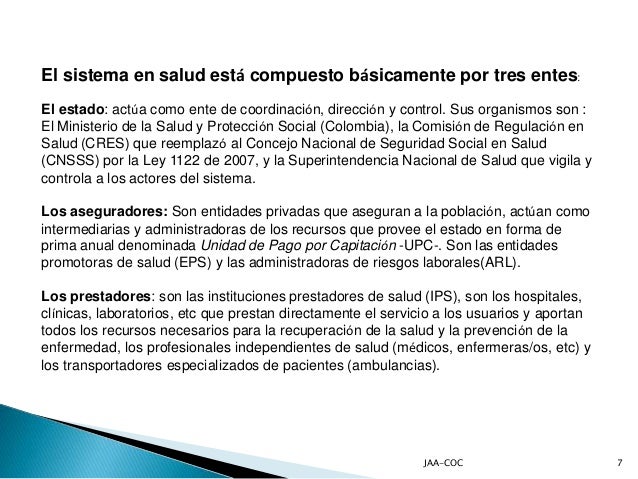 Sistema de salud colombiano presentacion