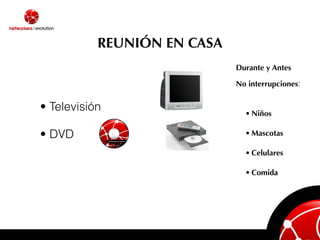 REUNIÓN EN CASA              

                             Durante y Antes

                             No interrupciones:
                             
• Televisión
                    • Niños

• DVD                            • Mascotas

                                 • Celulares

                                 • Comida
 