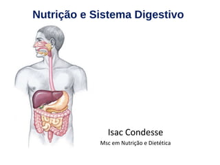 Nutrição e Sistema Digestivo
Isac Condesse
Msc em Nutrição e Dietética
 