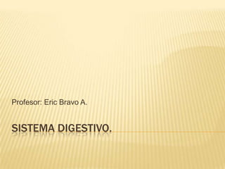 Sistema Digestivo. Profesor: Eric Bravo A. 