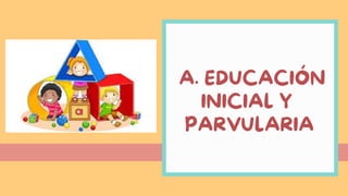 A. EDUCACIÓN
INICIAL Y
PARVULARIA
 