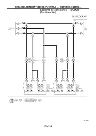 YEL157D
SEGURO AUTOMAuTICO DE PUERTAS — SUPERBLOQUEO—
Esquema de conexiones — S/LOCK —
(Continuacio´n)
EL-155
 