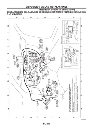 COMPARTIMENTO DEL PASAJERO 60 MODELOS CON MOTOR TD27Ti DE CONDUCCIOuN
A LA IZQUIERDA
YEL249D
DISPOSICIOuN DE LAS INSTALACIONES
Instalación de EFC (Continuacio´n)
EL-266
 