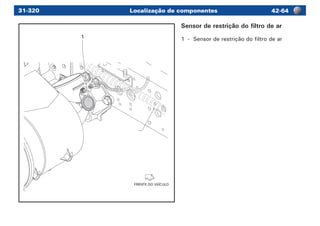 Localização de componentes 42-6431-320
FRENTE DO VEÍCULO
1
Sensor de restrição do filtro de ar
1	 -	 Sensor de restrição do filtro de ar
 