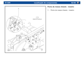 Localização de componentes 52-6431-320
FRENTE DE VEÍCULO
1
Ponto de massa chassis - traseiro
1	 -	 Ponto de massa chassis - traseiro
 