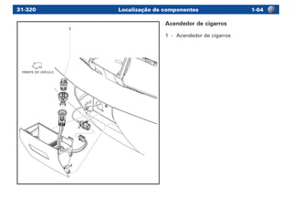 Localização de componentes -6431-320
FRENTE DO VEÍCULO
1
Acendedor de cigarros
1	 -	 Acendedor de cigarros
 