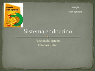 Función del sistema
Verónica Chino
San Ignacio
biología
 