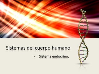 Sistemas del cuerpo humano 
- Sistema endocrino. 
 