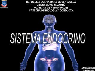 REPUBLICA BOLIVARIANA DE VENEZUELA
UNIVERSIDAD YACAMBÚ
FACULTAD DE HUMANIDADES
CÁTEDRA DE BIOLOGÍA Y CONDUCTA
 