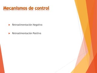 Retroalimentación Negativa
 Retroalimentación Positiva
 