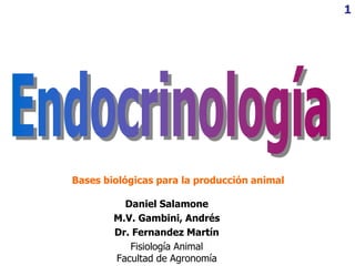 1
Daniel Salamone
M.V. Gambini, Andrés
Dr. Fernandez Martín
Fisiología Animal
Facultad de Agronomía
Bases biológicas para la producción animal
 