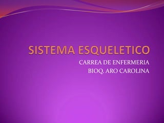 CARREA DE ENFERMERIA
BIOQ. ARO CAROLINA

 