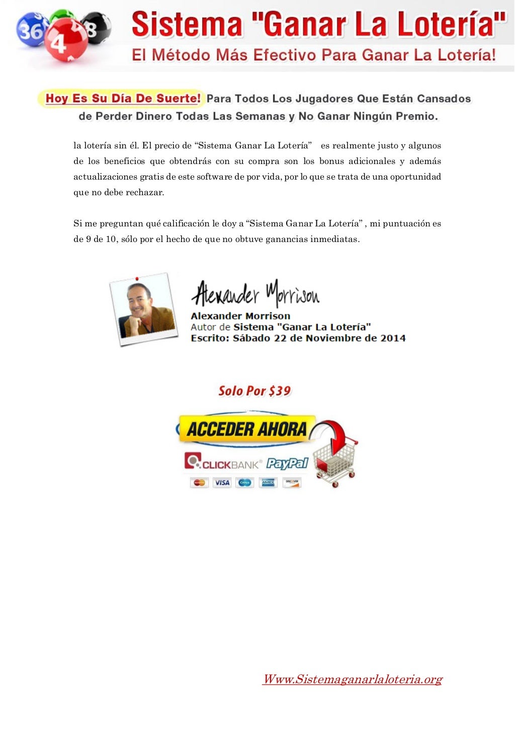 Sistema Ganar La Loteria Software Gratis
