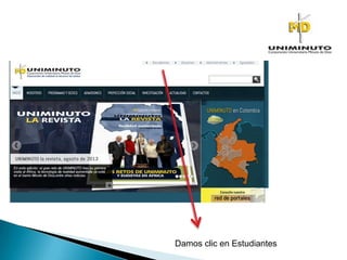 Damos clic en Estudiantes
 