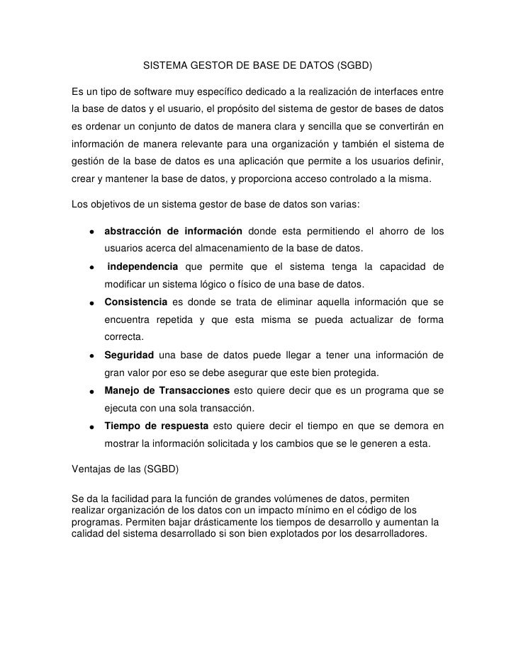 Sistema Gestor De Base De Datos Beatriz