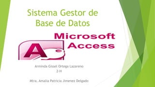 Sistema Gestor de
Base de Datos
Arminda Gissel Ortega Lazareno
2-H
Mtra. Amalia Patricia Jimenez Delgado
 