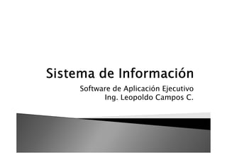 Software de Aplicación Ejecutivo
      Ing. Leopoldo Campos C.
 