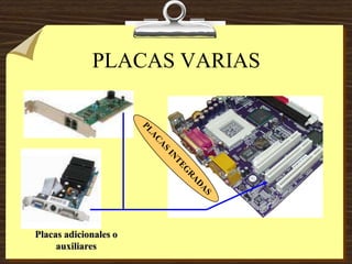 PLACAS VARIAS
Placas adicionales o
auxiliares
 