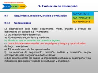 SISTEMA INTEGRADO DE GESTIÓN, ISO 9001, 14001 Y 45001 | PDF
