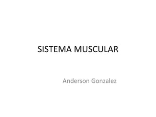 SISTEMA MUSCULAR
Anderson Gonzalez
 