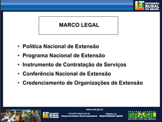 CONSTRUÇÃO DE UM SISTEMA NACIONAL DE EXTENSÃO PARA O DESENVOLVIMENTO RURAL SUSTENTÁVEL