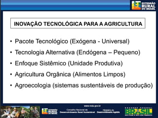 CONSTRUÇÃO DE UM SISTEMA NACIONAL DE EXTENSÃO PARA O DESENVOLVIMENTO RURAL SUSTENTÁVEL
