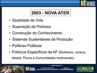 CONSTRUÇÃO DE UM SISTEMA NACIONAL DE EXTENSÃO PARA O DESENVOLVIMENTO RURAL SUSTENTÁVEL