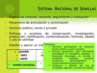 Sistema nacional de semillas México 2012, Por José Manuel Chávez Bravo 