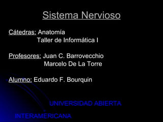 Sistema Nervioso ,[object Object],[object Object],[object Object],[object Object],[object Object],[object Object]