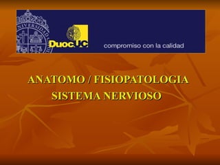 ANATOMO / FISIOPATOLOGIA
   SISTEMA NERVIOSO
 