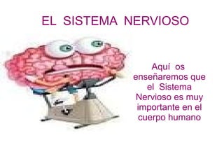 EL SISTEMA NERVIOSO

Aquí os
enseñaremos que
el Sistema
Nervioso es muy
importante en el
cuerpo humano

 