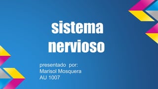 sistema
nervioso
presentado por:
Marisol Mosquera
AU 1007
 