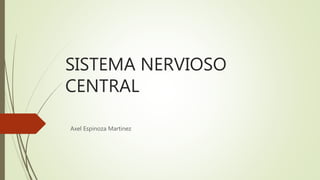 SISTEMA NERVIOSO
CENTRAL
Axel Espinoza Martinez
 