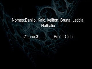 Nomes:Danilo, Kaio, keliton, Bruna ,Leticia, Nathalia 2° ano 3  Prof. : Cida 