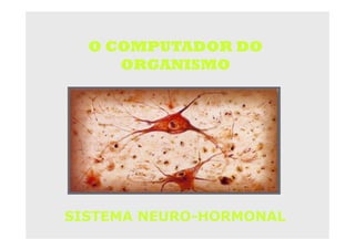 O COMPUTADOR DO
     ORGANISMO




SISTEMA NEURO-HORMONAL
        NEURO-
 