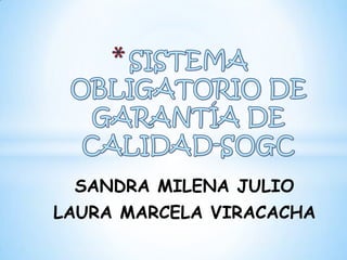 SANDRA MILENA JULIO
LAURA MARCELA VIRACACHA
 