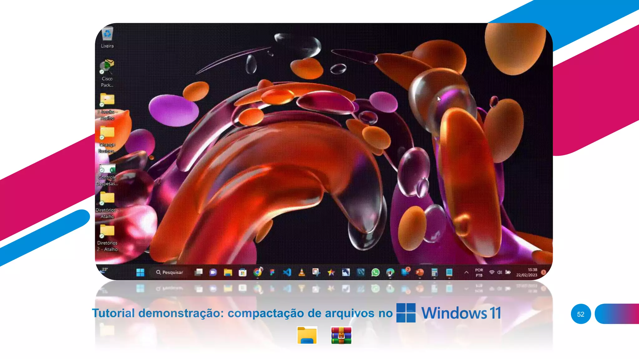 Tutorial demonstração: compactação de arquivos no 52
 